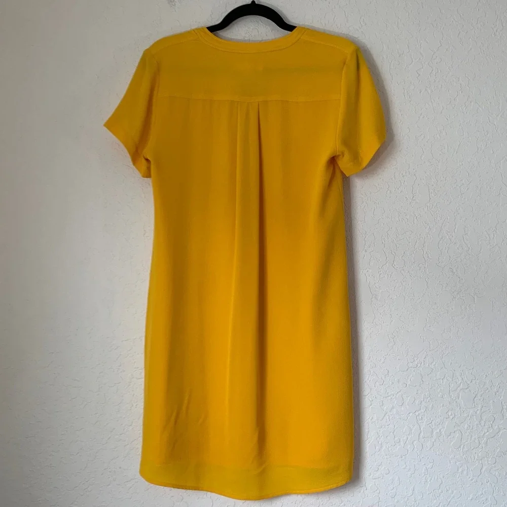 Michael Kors Shift Dress Womens S Yellow Gold Chain Lace Up Quiet Luxury Resort